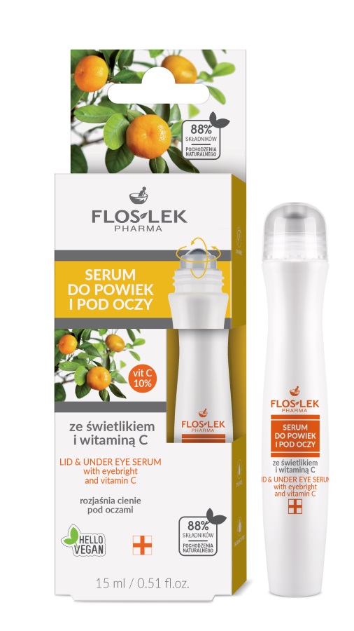 FLOSLEK Serum do powiek i pod oczy ze świetlikiem i witaminą C na cienie pod oczami